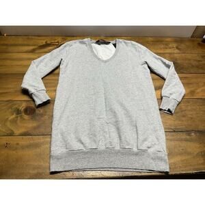 Norma Kamali Dress Sweatshirt Knit Tunic V Neck Casual Comfy Minimalist S